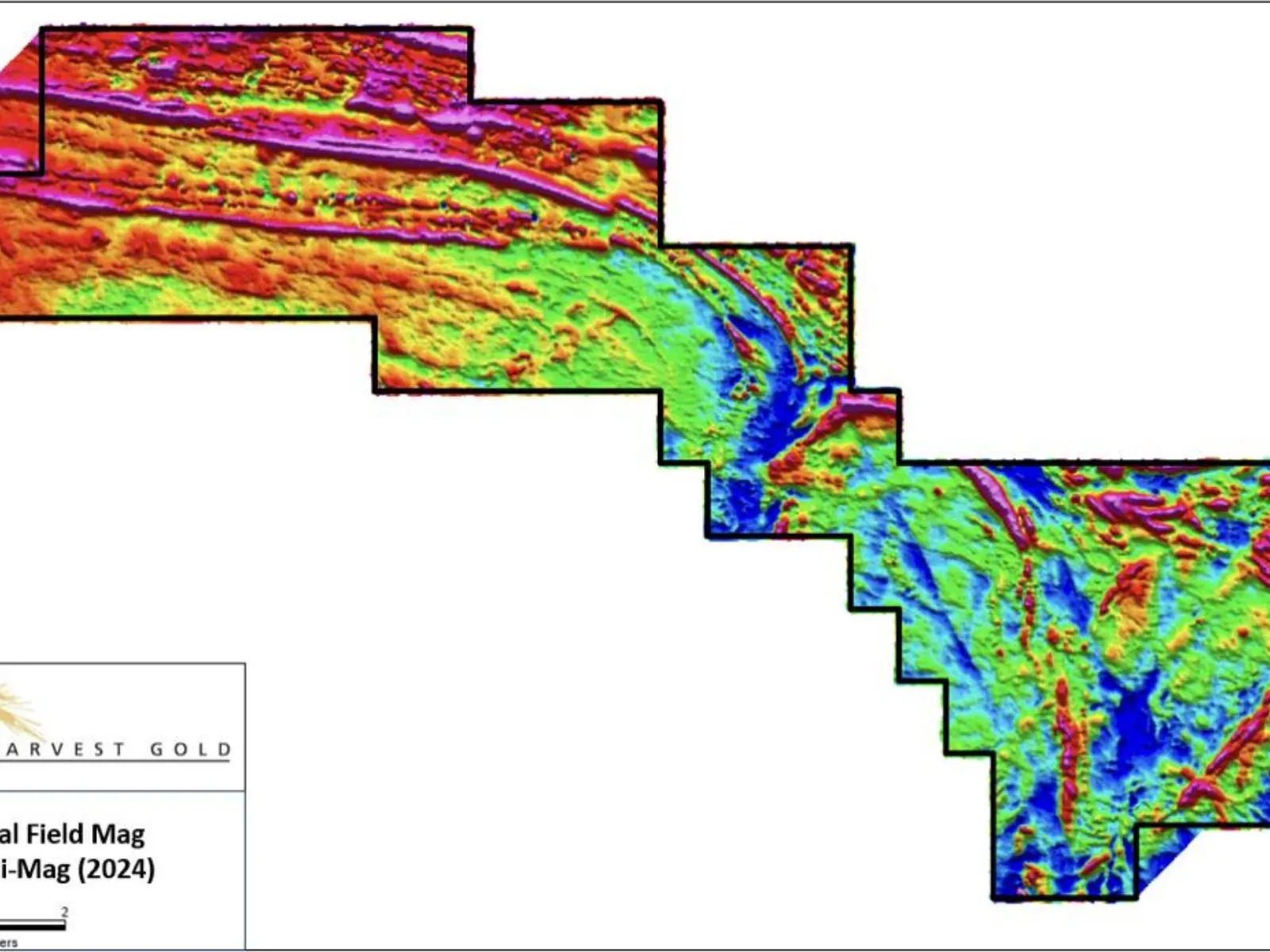 High-resolution total field magnetic map of the Urban Barry property