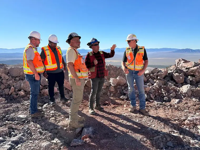 McEwen’s team on a ridge at Gold Bar