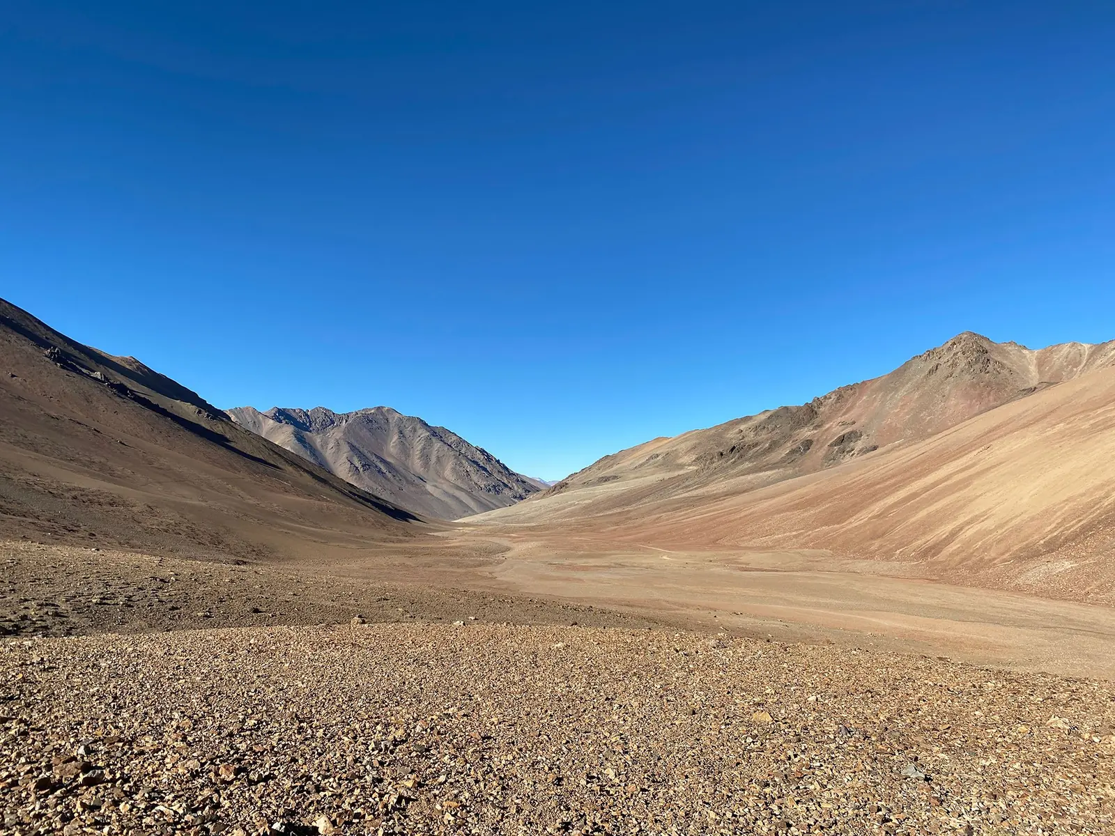 The Los Azules valley in the Andes