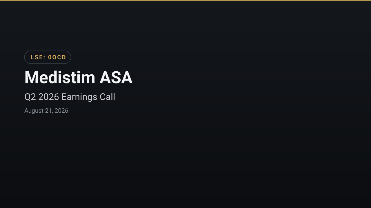 Medistim ASA (0OCD) Q2 2026 Earnings Call