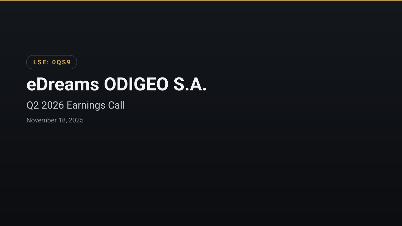 eDreams ODIGEO S.A. (0QS9) Q2 2026 Earnings Call