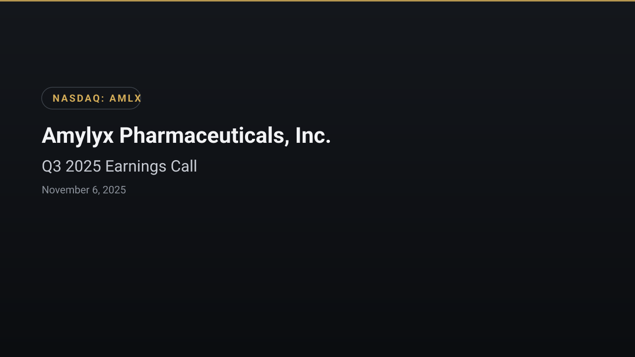 Amylyx Pharmaceuticals, Inc. (AMLX) Q3 2025 Earnings Call