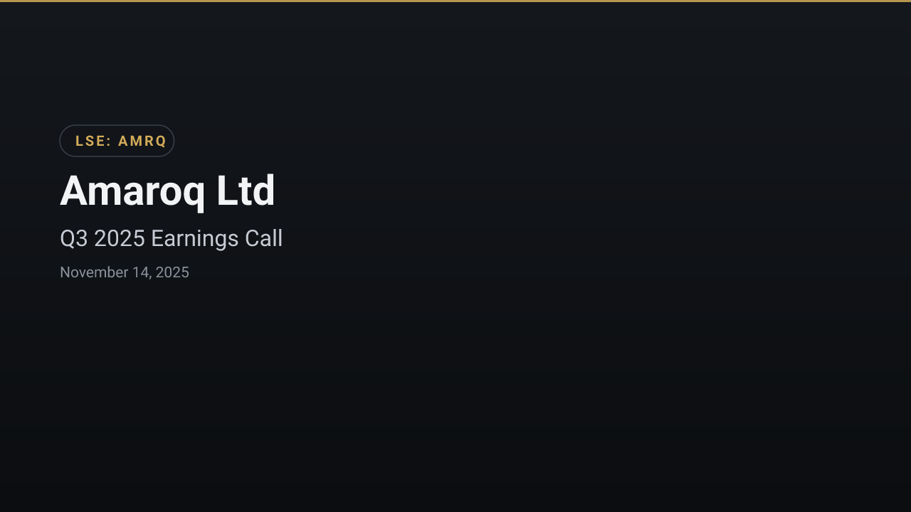 Amaroq Ltd (AMRQ) Q3 2025 Earnings Call