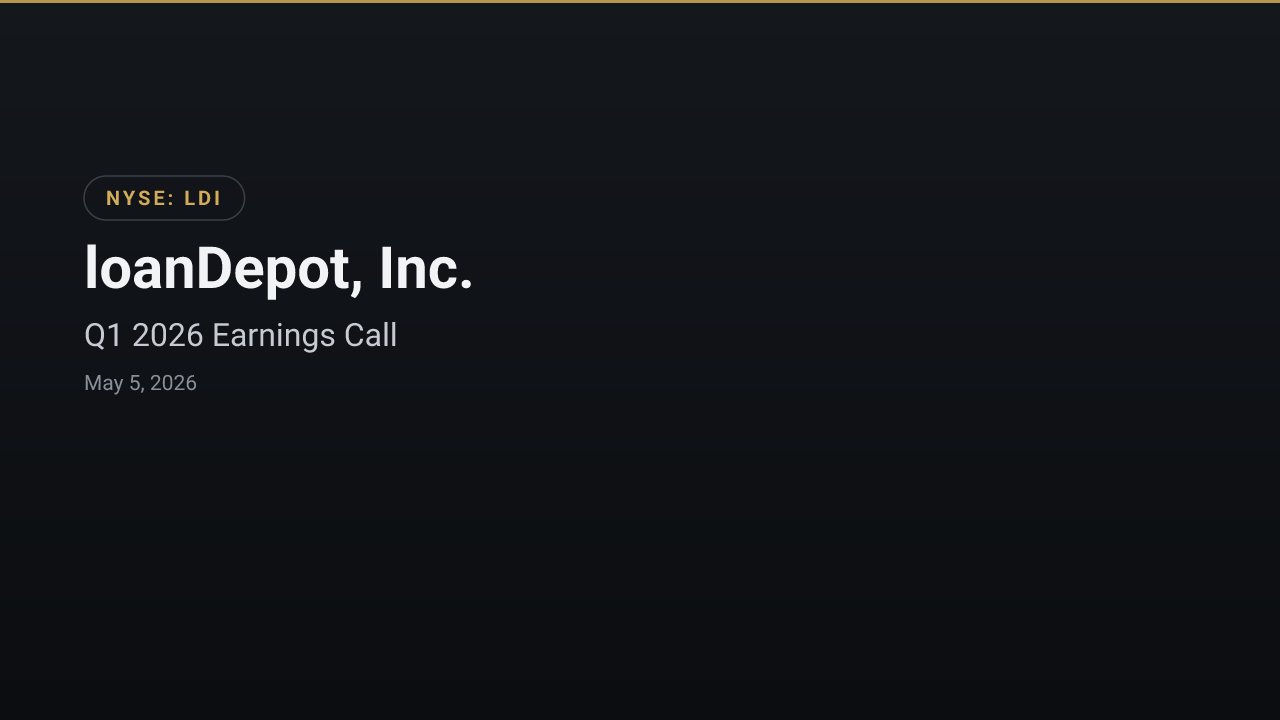 loanDepot, Inc. (LDI) Q1 2026 Earnings Call