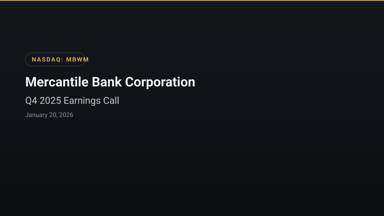 Mercantile Bank Corporation (MBWM) Q4 2025 Earnings Call
