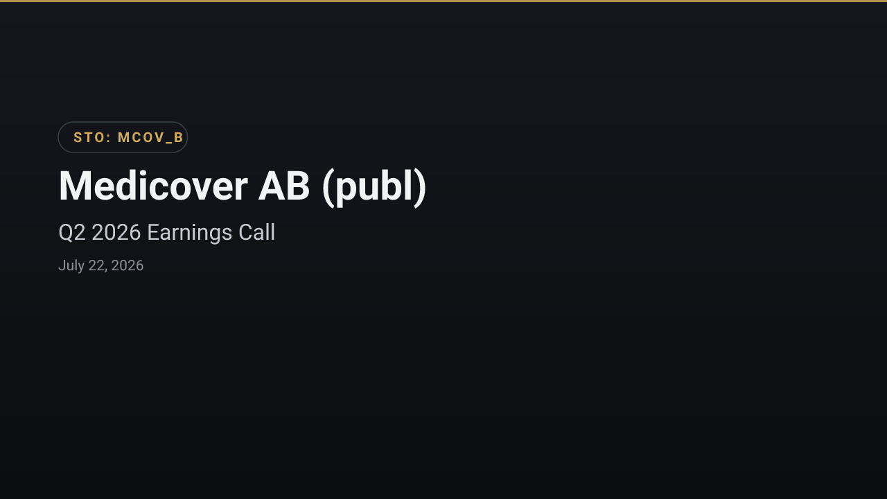 Medicover AB (publ) (MCOV_B) Q2 2026 Earnings Call