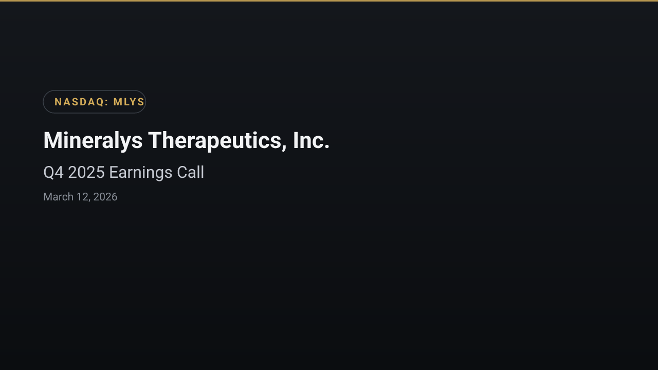 Mineralys Therapeutics, Inc. (MLYS) Q4 2025 Earnings Call
