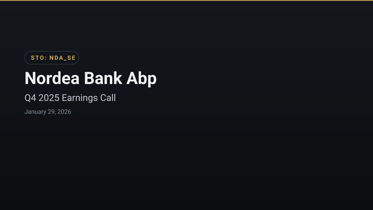 Nordea Bank Abp (NDA_SE) Q4 2025 Earnings Call