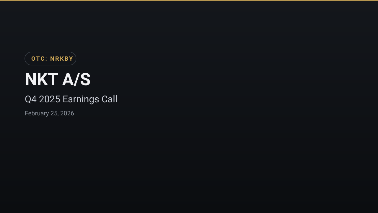 NKT A/S (NRKBY) Q4 2025 Earnings Call