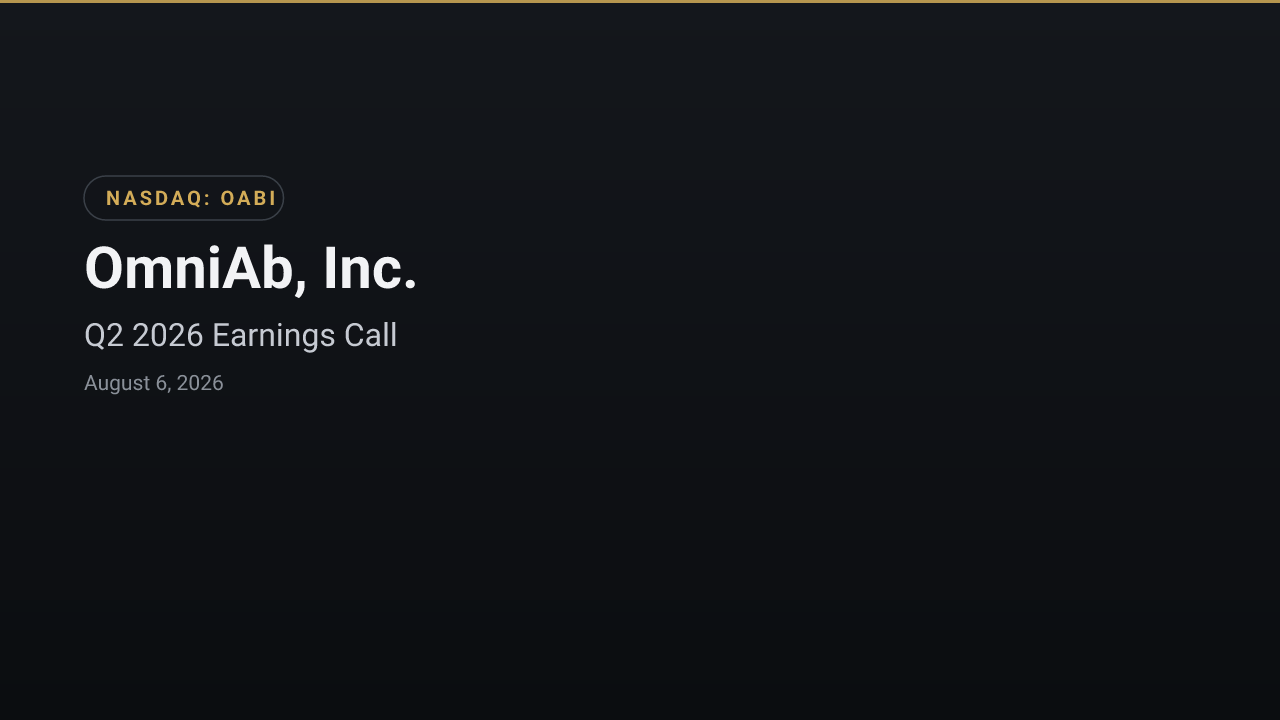 OmniAb, Inc. (OABI) Q2 2026 Earnings Call