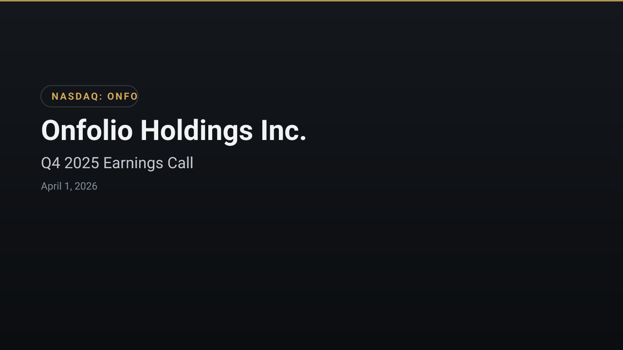 Onfolio Holdings Inc. (ONFO) Q4 2025 Earnings Call