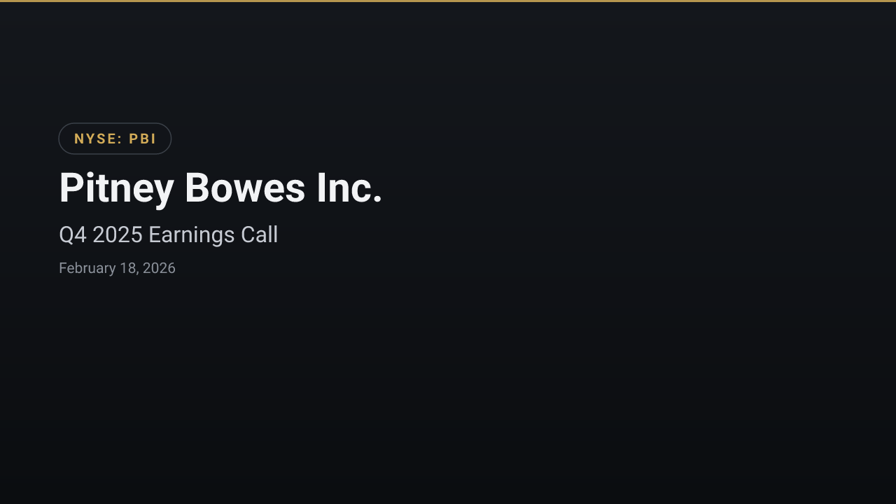 Pitney Bowes Inc. (PBI) Q4 2025 Earnings Call