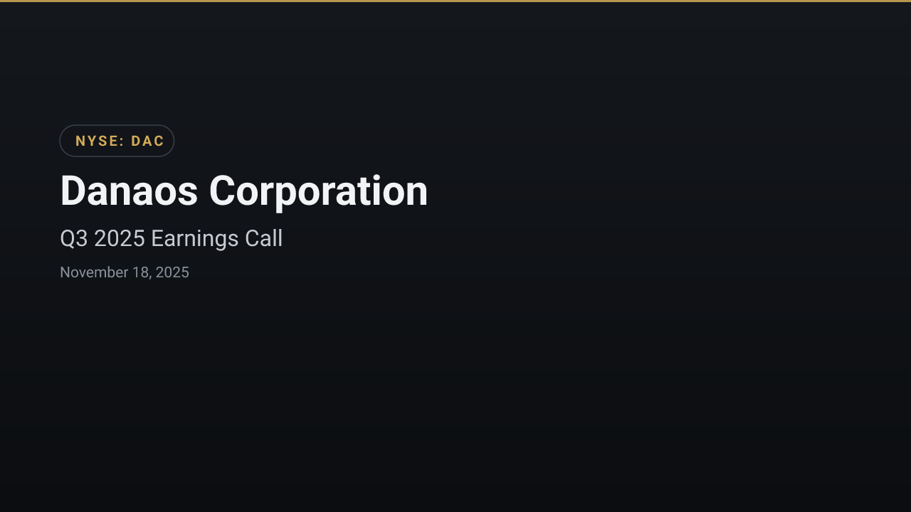 Danaos Corporation (DAC) Q3 2025 Earnings Call