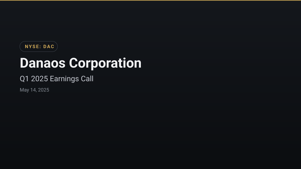 Danaos Corporation (DAC) Q1 2025 Earnings Call