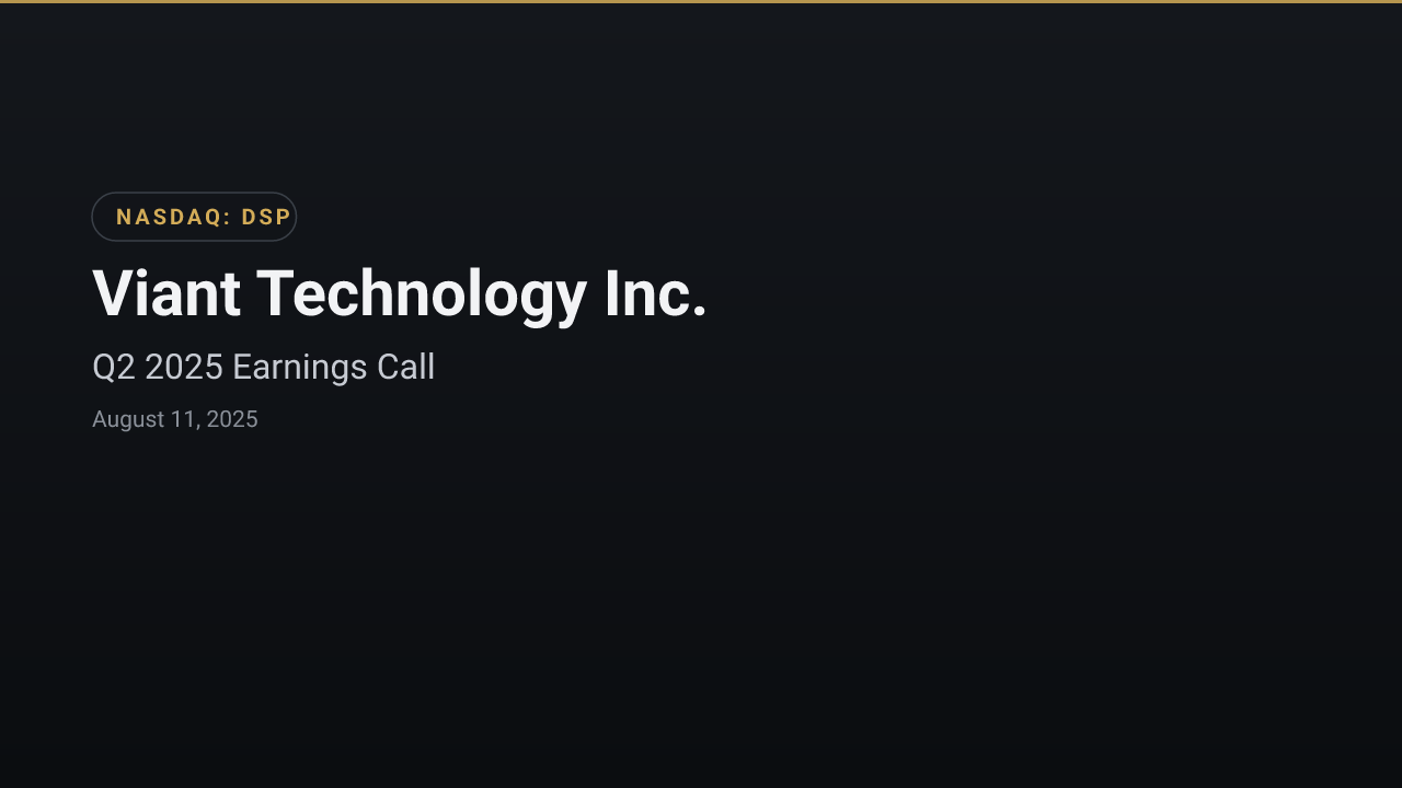 Viant Technology Inc. (DSP) Q2 2025 Earnings Call