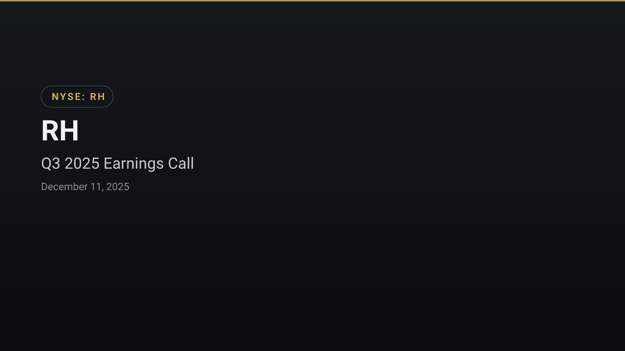 RH (RH) Q3 2025 Earnings Call