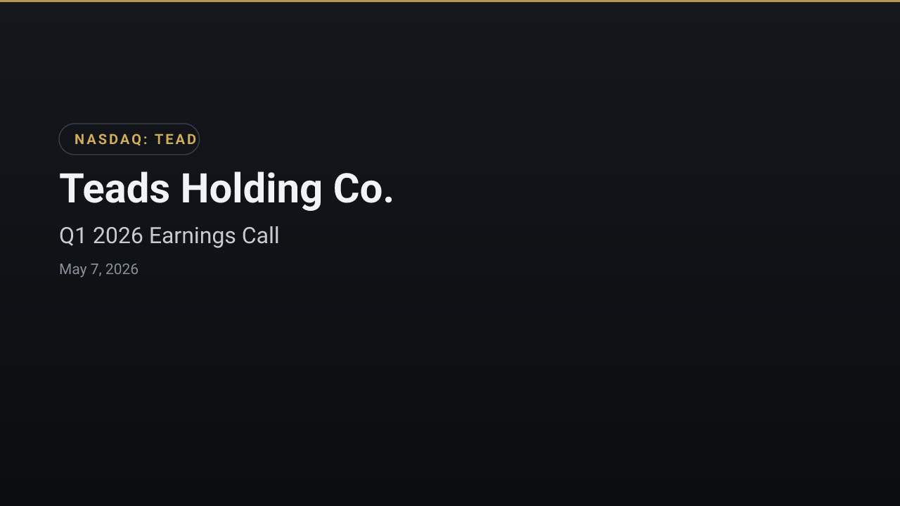 Teads Holding Co. (TEAD) Q1 2026 Earnings Call