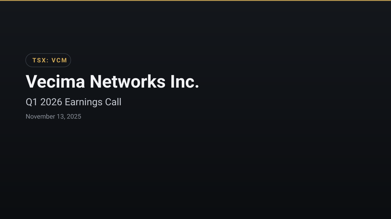 Vecima Networks Inc. (VCM) Q1 2026 Earnings Call