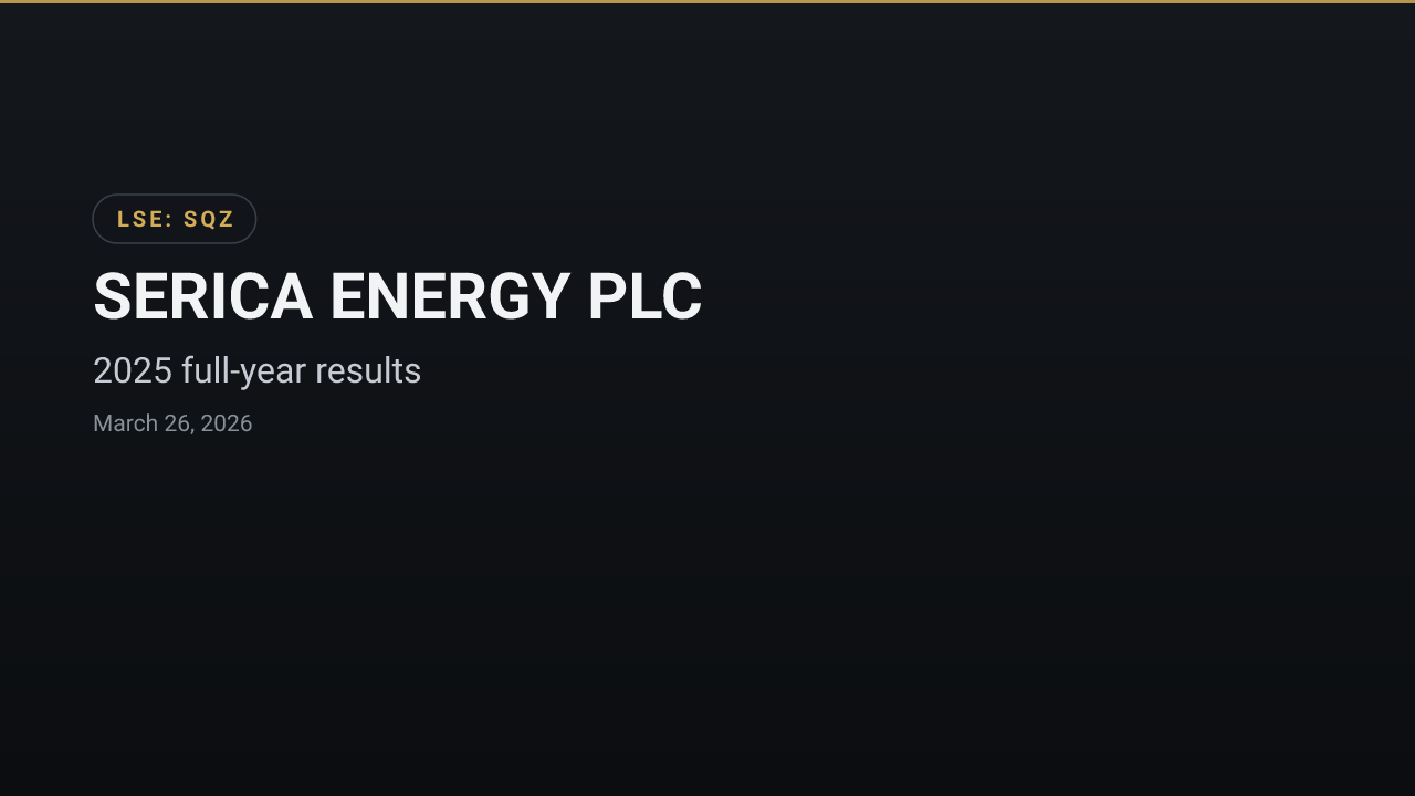 SERICA ENERGY PLC (SQZ) — 2025 full-year results