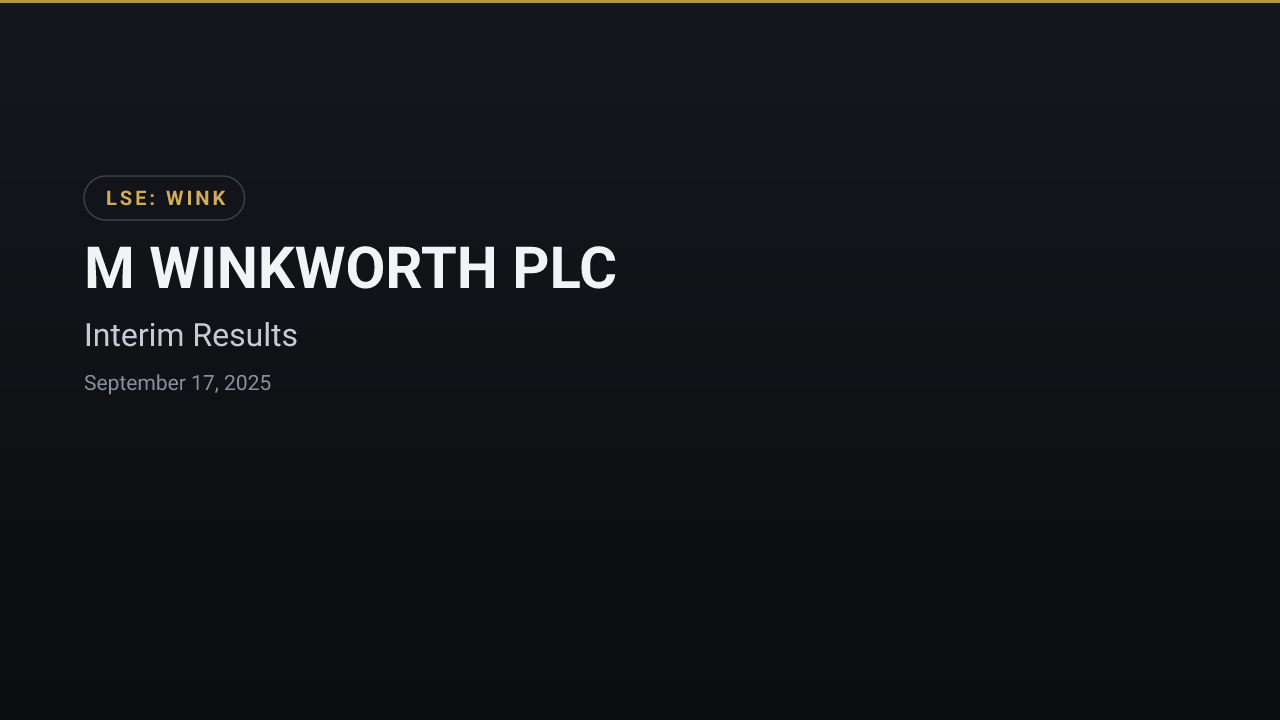 M WINKWORTH PLC (WINK) — Interim Results