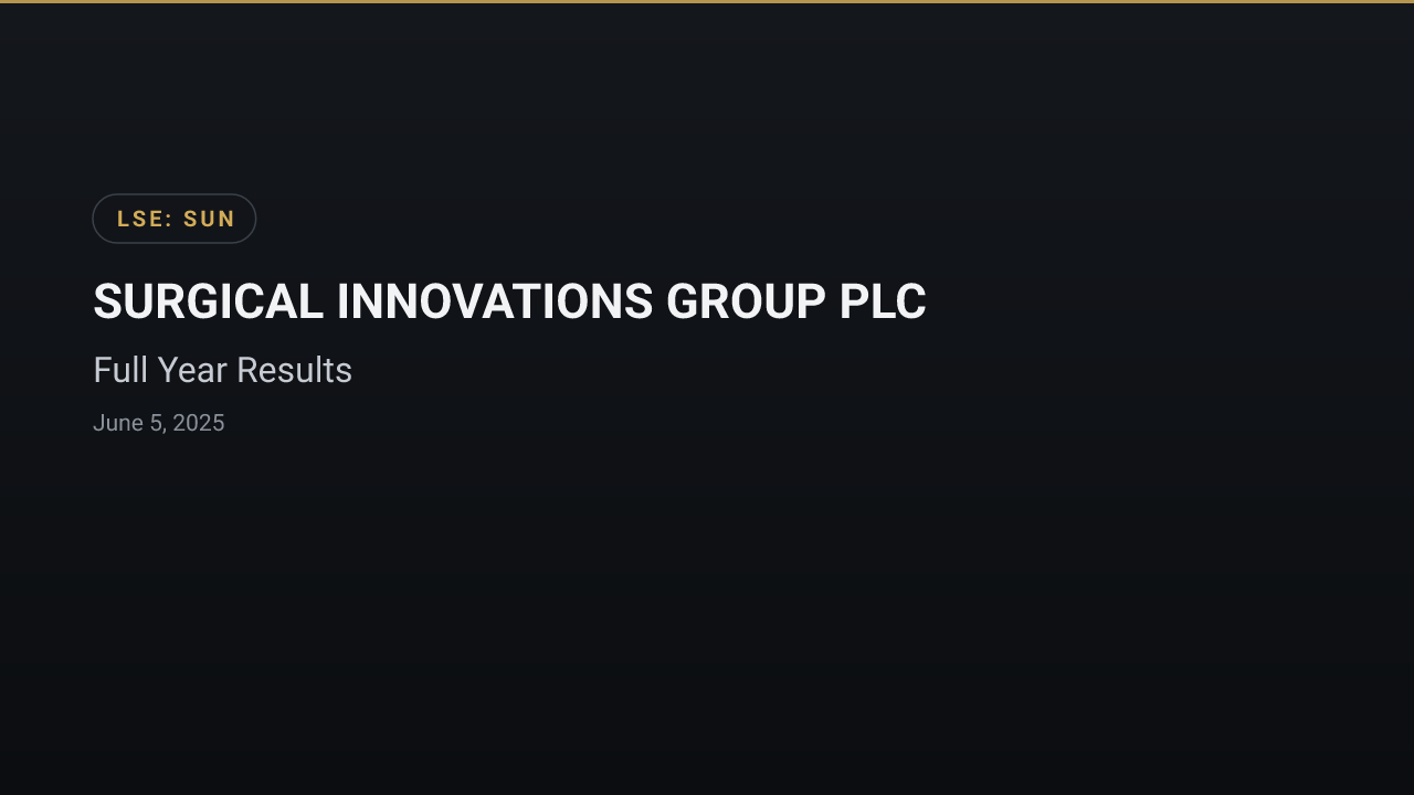 SURGICAL INNOVATIONS GROUP PLC (SUN) — Full Year Results