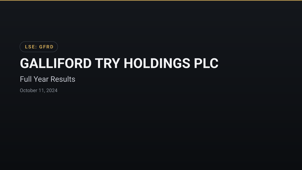 GALLIFORD TRY HOLDINGS PLC (GFRD) — Full Year Results