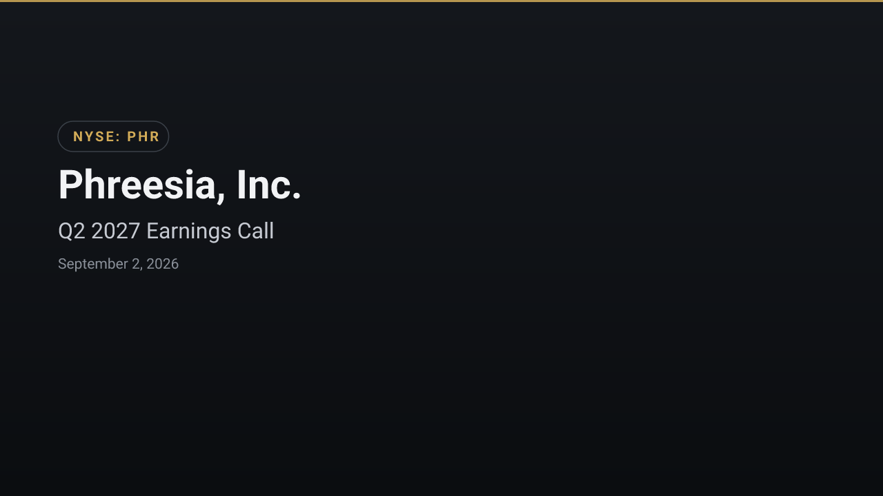 Phreesia, Inc. (PHR) Q2 2027 Earnings Call