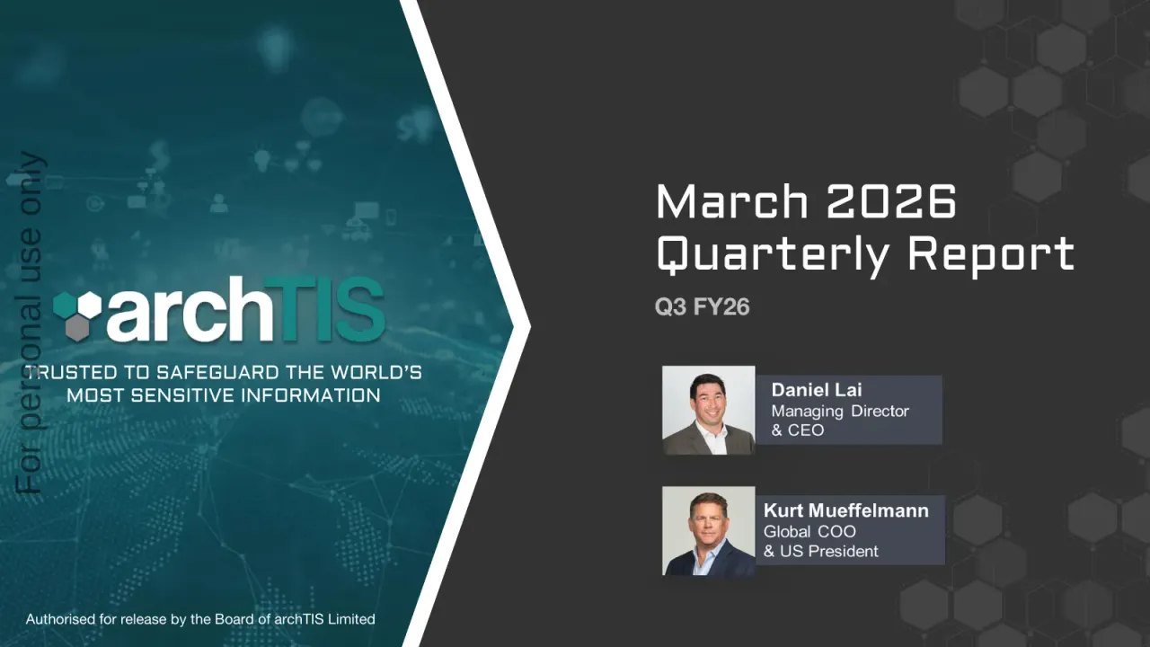 Archtis (ASX:AR9) Q3 2026 Earnings Call