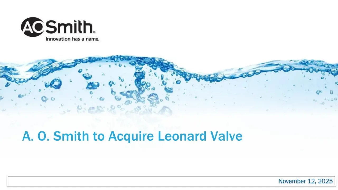 A.O. Smith (NYSE:AOS) Q4 2025 Earnings Call