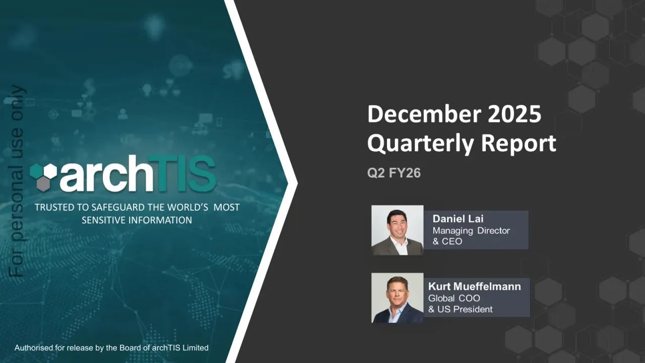 Archtis (ASX:AR9) Q2 2026 Earnings Call