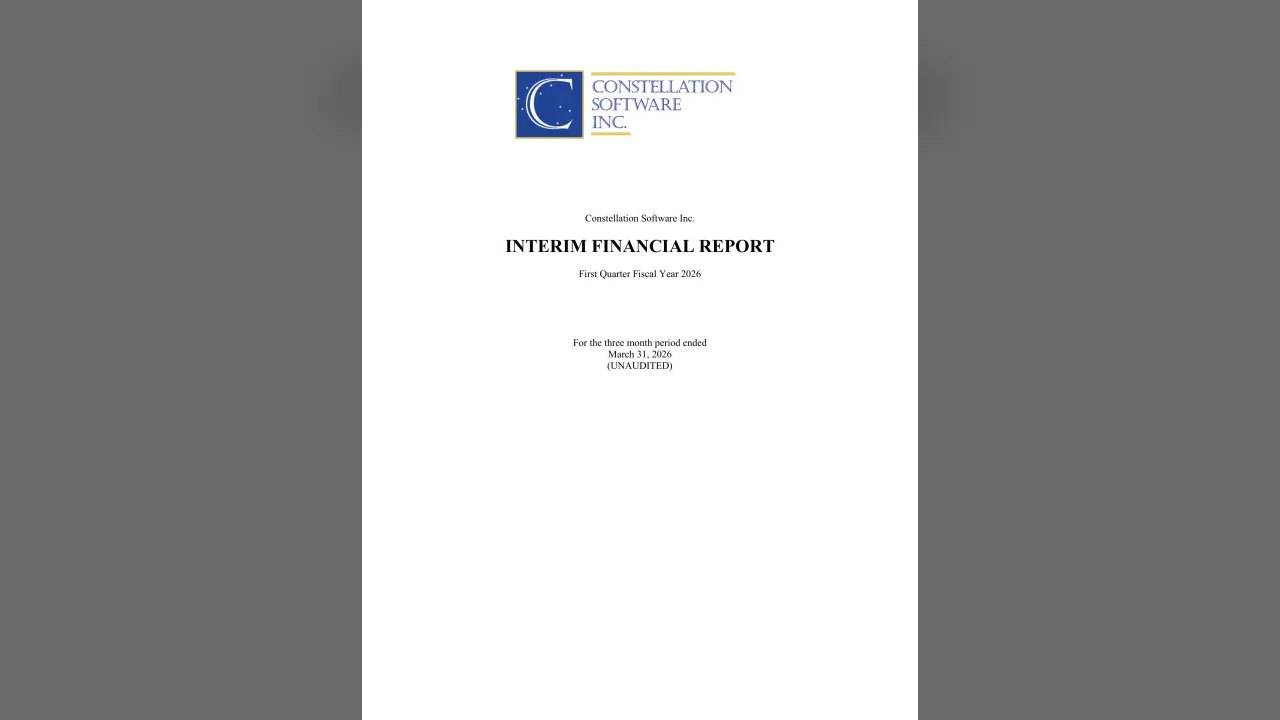 Constellation Software (TSX:CSU) Q1 2026 Earnings Call