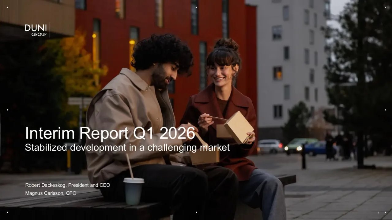 Duni (Stockholm:DUNI) Q1 2026 Earnings Call