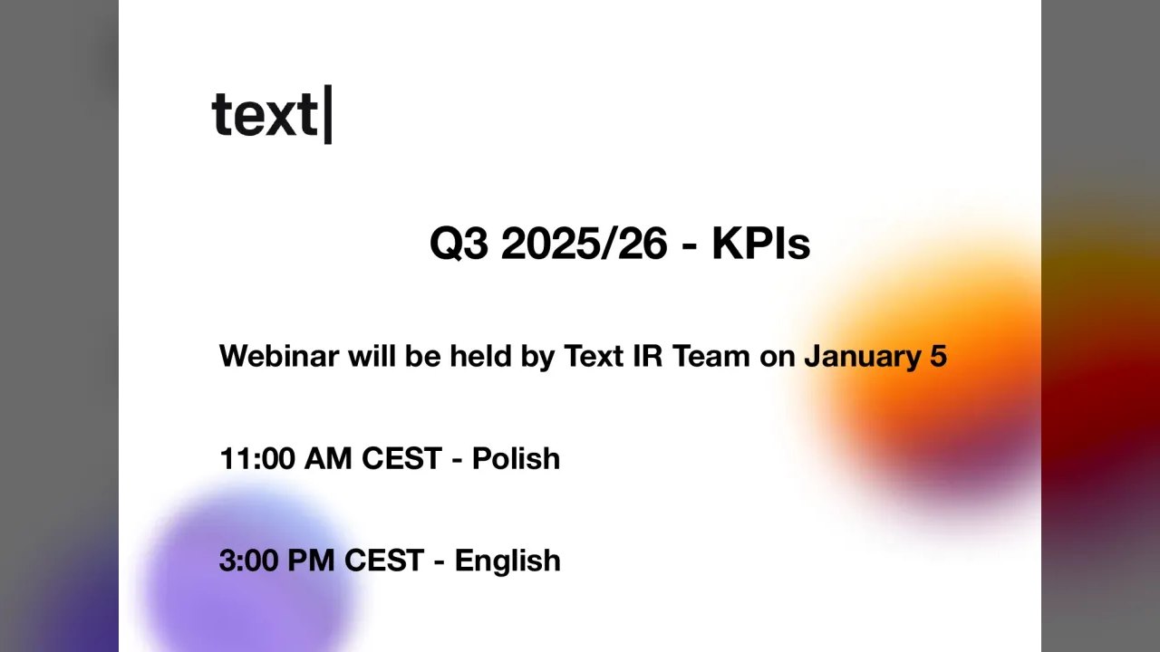Text (GPW:TXT) Q3 2026 Earnings Call