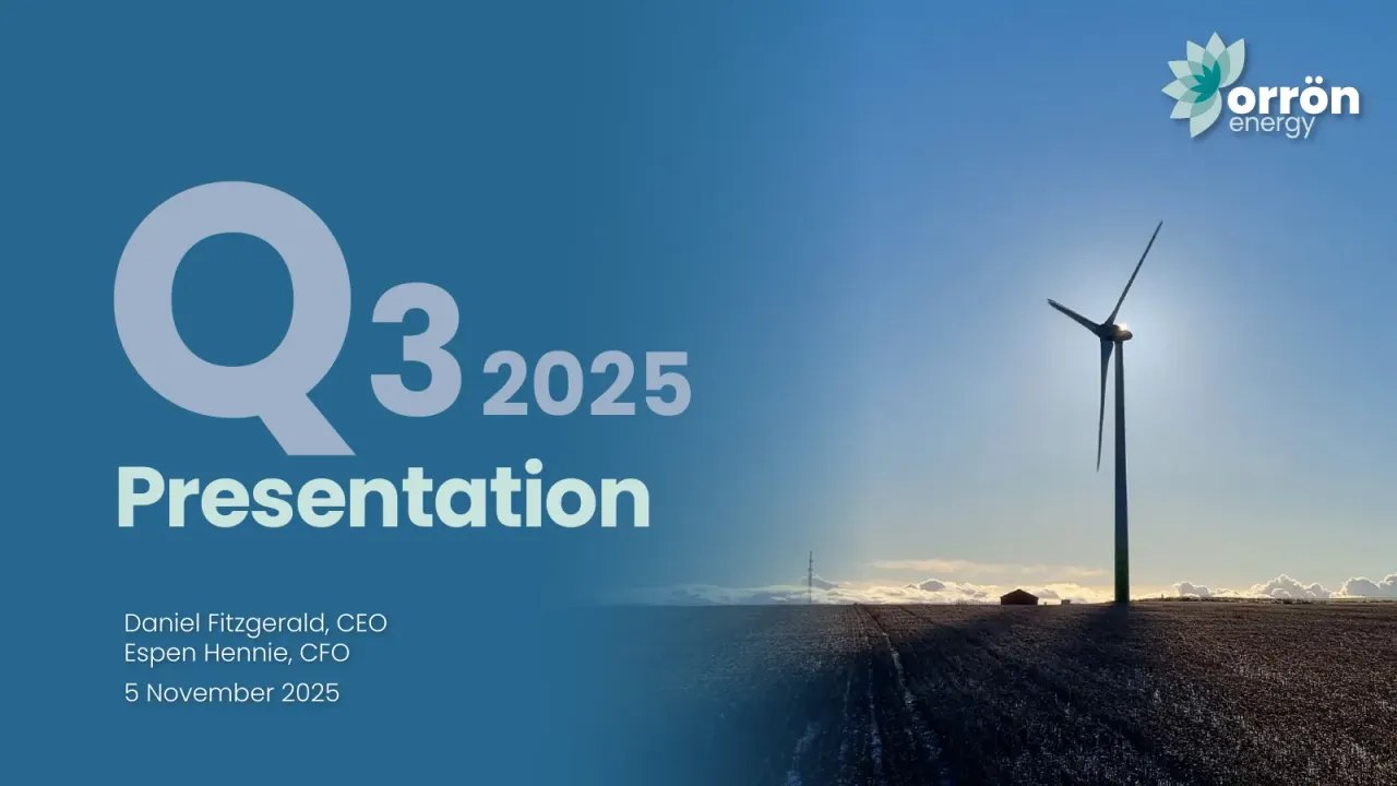 Orron Energy (Stockholm:ORRON) Q3 2025 Earnings Call