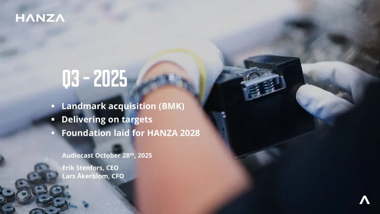 Hanza (Stockholm:HANZA) Q3 2025 Earnings Call
