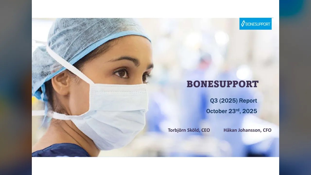 Bonesupport Holding (Stockholm:BONEX) Q3 2025 Earnings Call