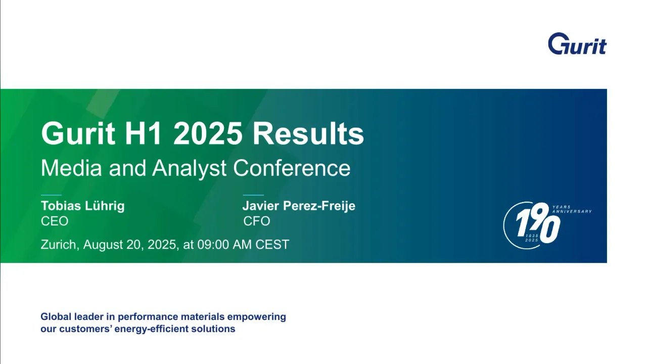 Gurit Holding (SIX Swiss: GURN) Q2 2025 Earnings Call
