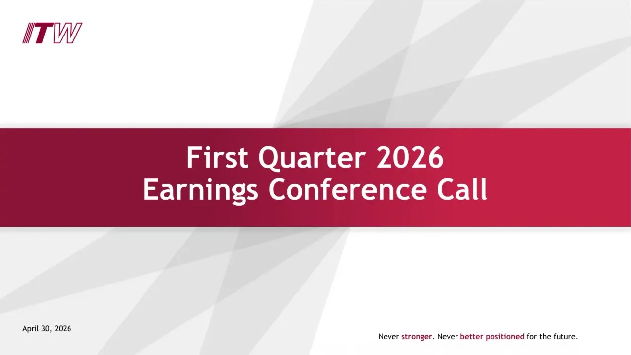 Illinois Tool Works (NYSE:ITW) Q1 2026 Earnings Call