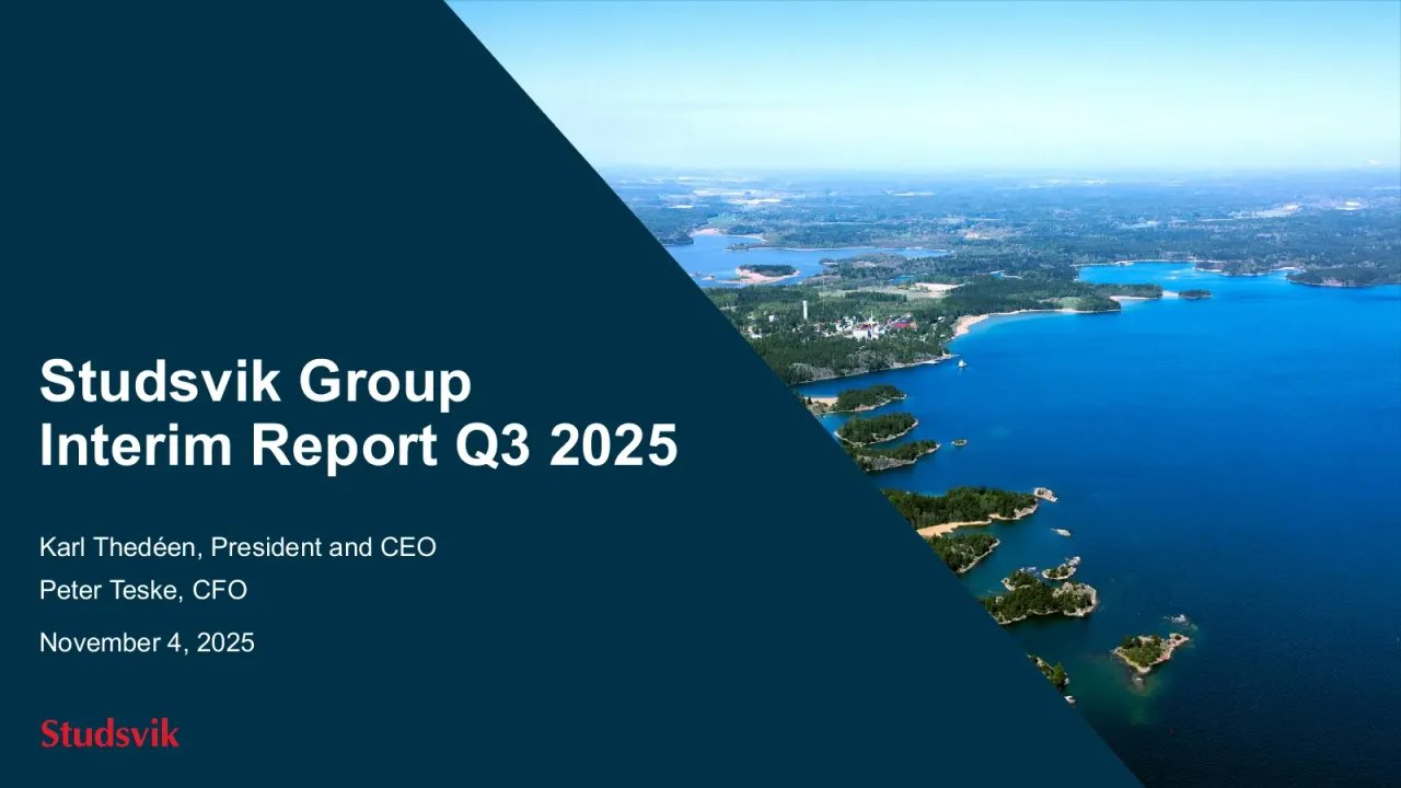 Studsvik (Stockholm:SVIK) Q3 2025 Earnings Call