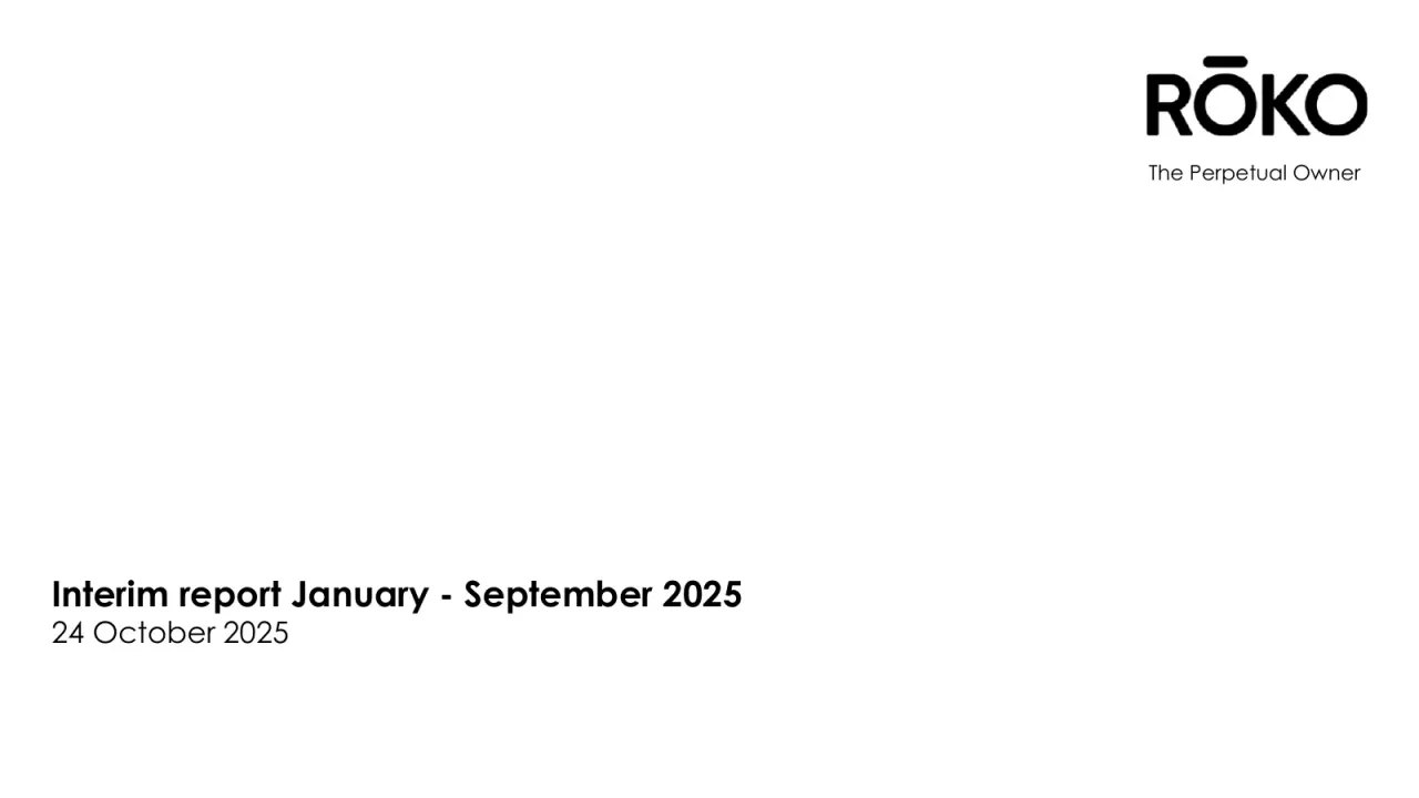 Roko (Stockholm:ROKO B) Q3 2025 Earnings Call