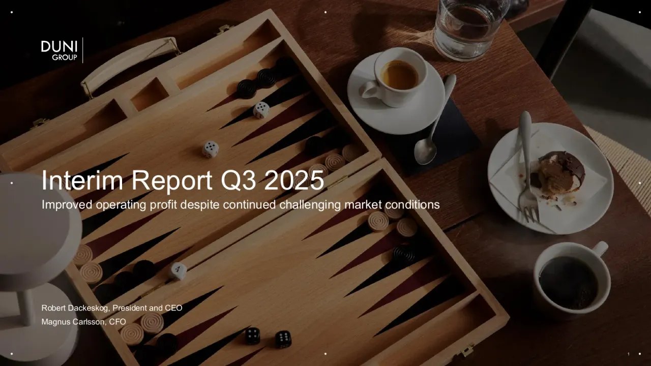 Duni (Stockholm:DUNI) Q3 2025 Earnings Call