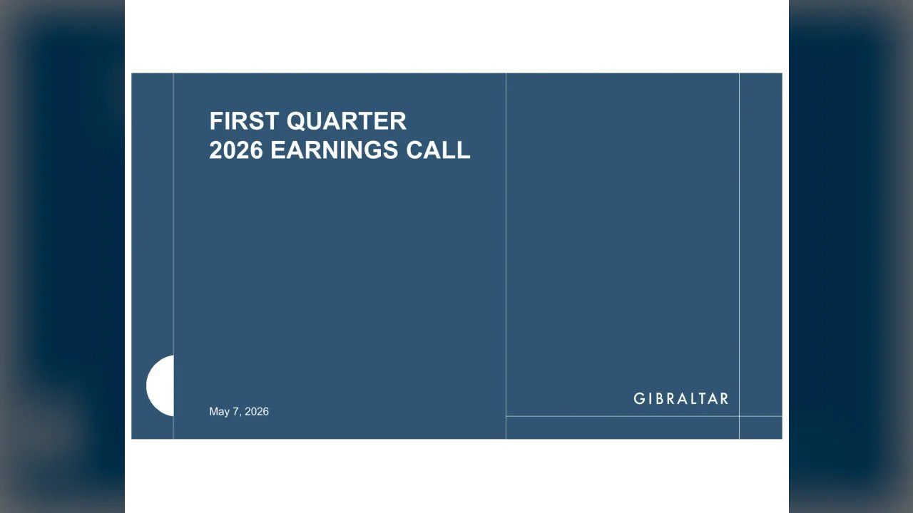 Gibraltar Industries (NASDAQ:ROCK) Q1 2026 Earnings Call