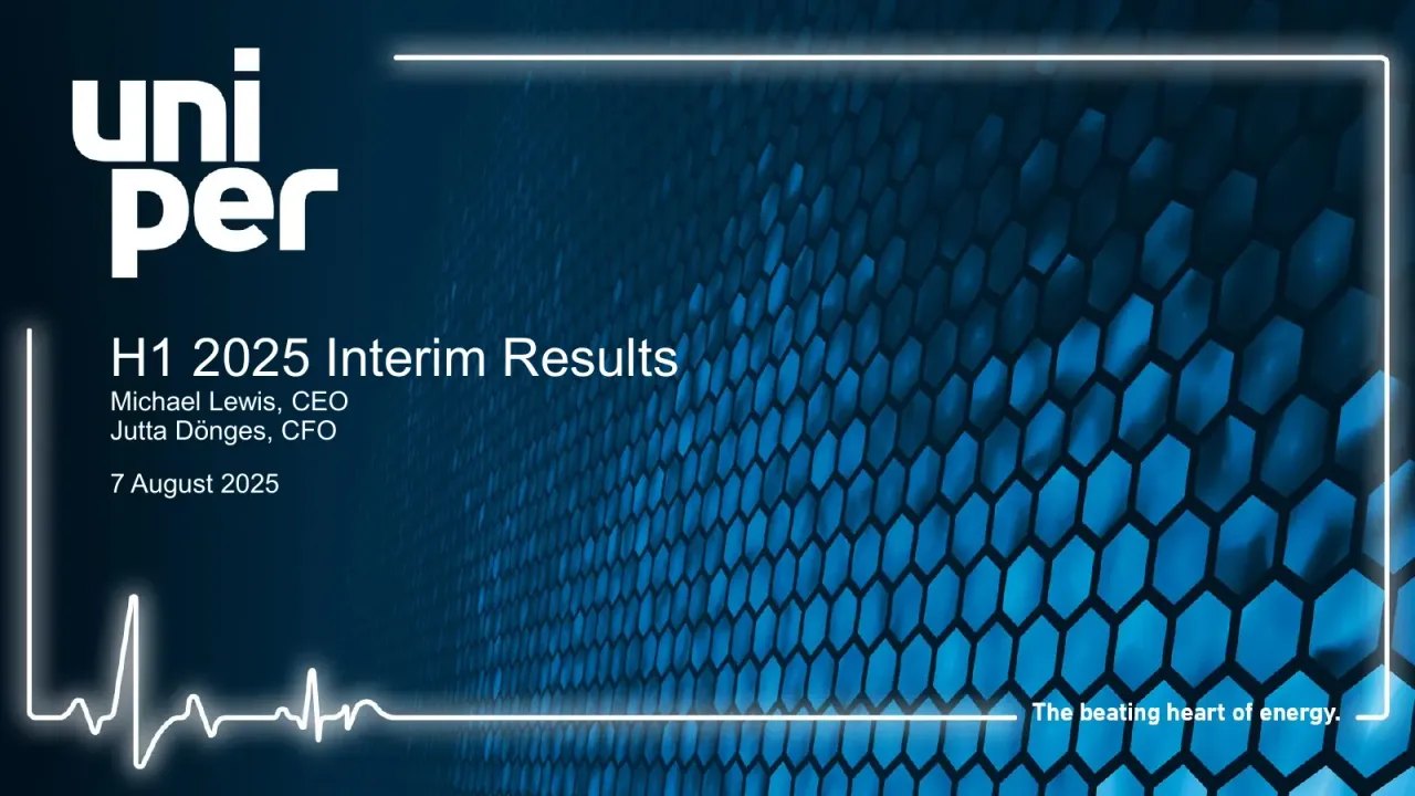 Uniper (Xetra:UN0) Q2 2025 Earnings Call