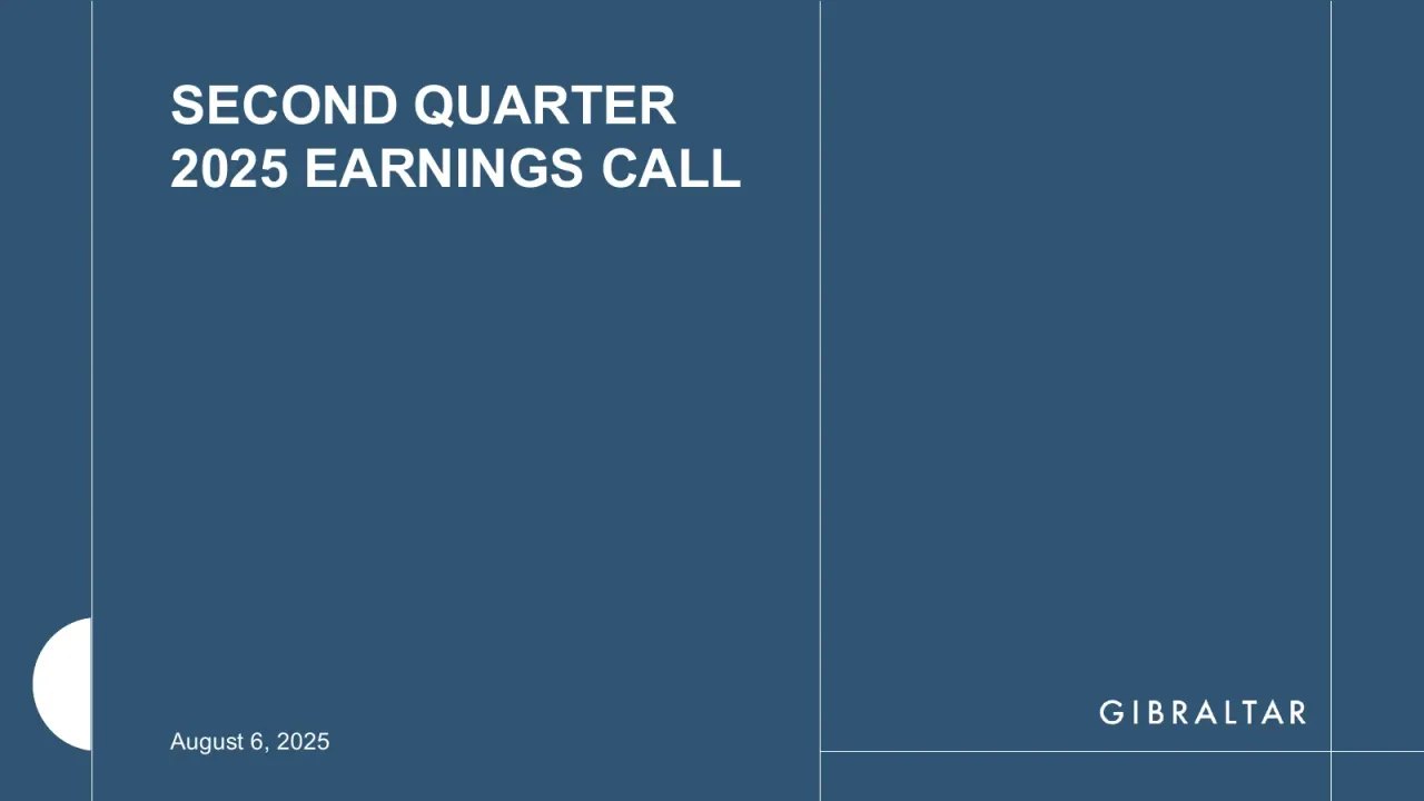 Gibraltar Industries (NASDAQ:ROCK) Q2 2025 Earnings Call