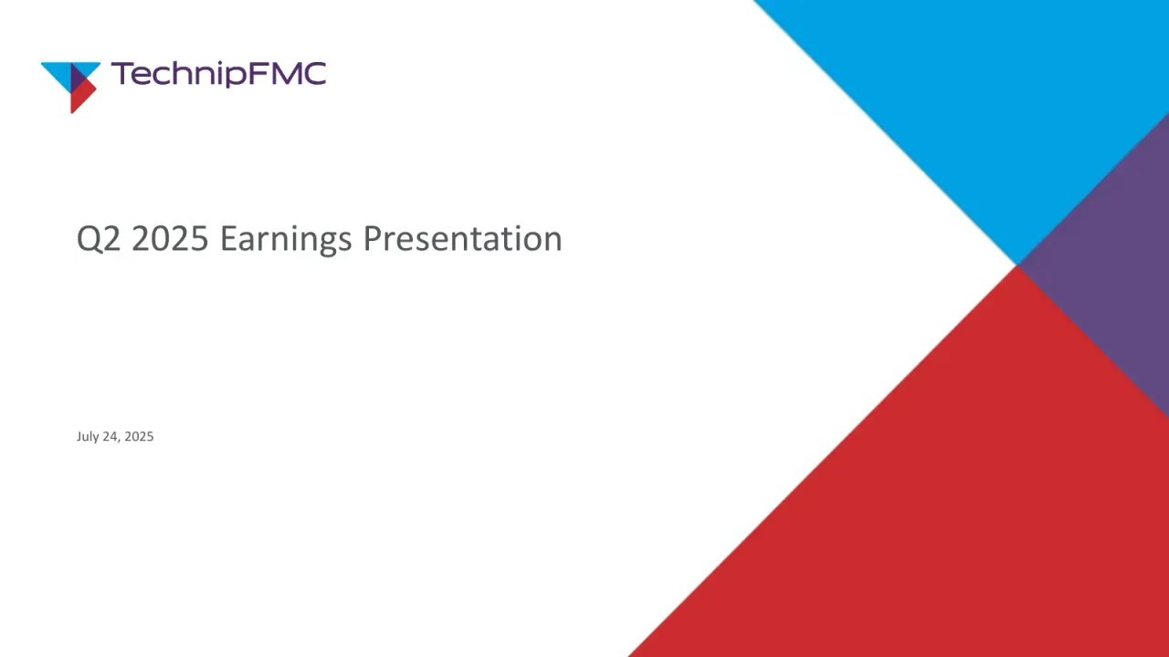Technipfmc (NYSE:FTI) Q2 2025 Earnings Call