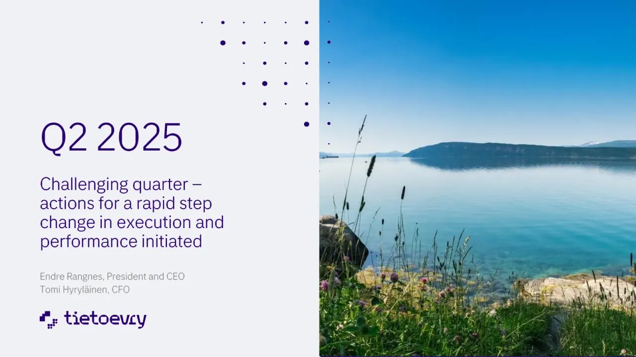 Tieto (Helsinki:TIETO) Q2 2025 Earnings Call