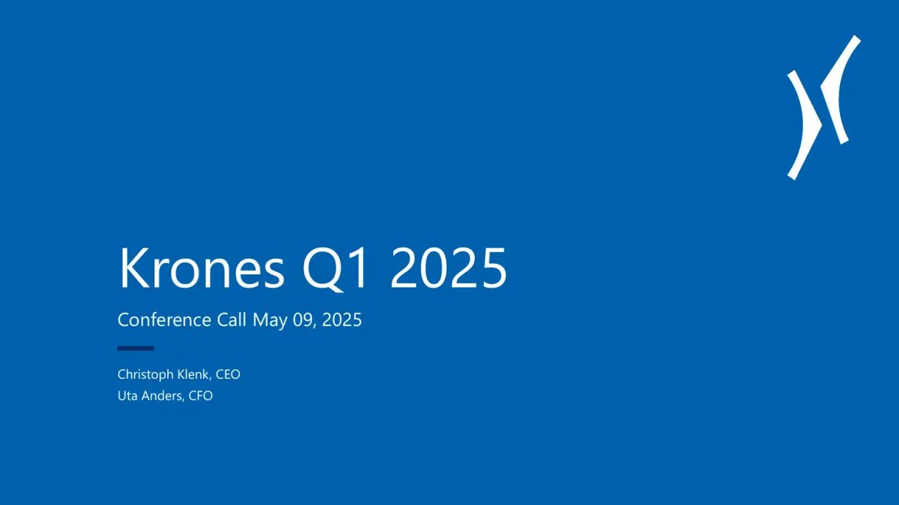 Krones (Xetra:KRN) Q1 2025 Earnings Call