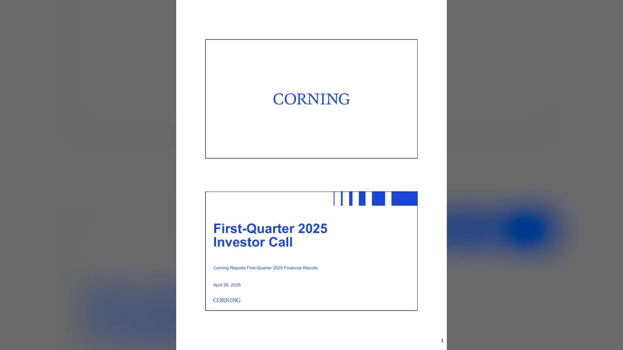 Corning (NYSE:GLW) Q1 2025 Earnings Call