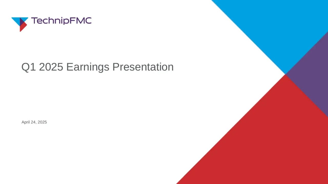 Technipfmc (NYSE:FTI) Q1 2025 Earnings Call