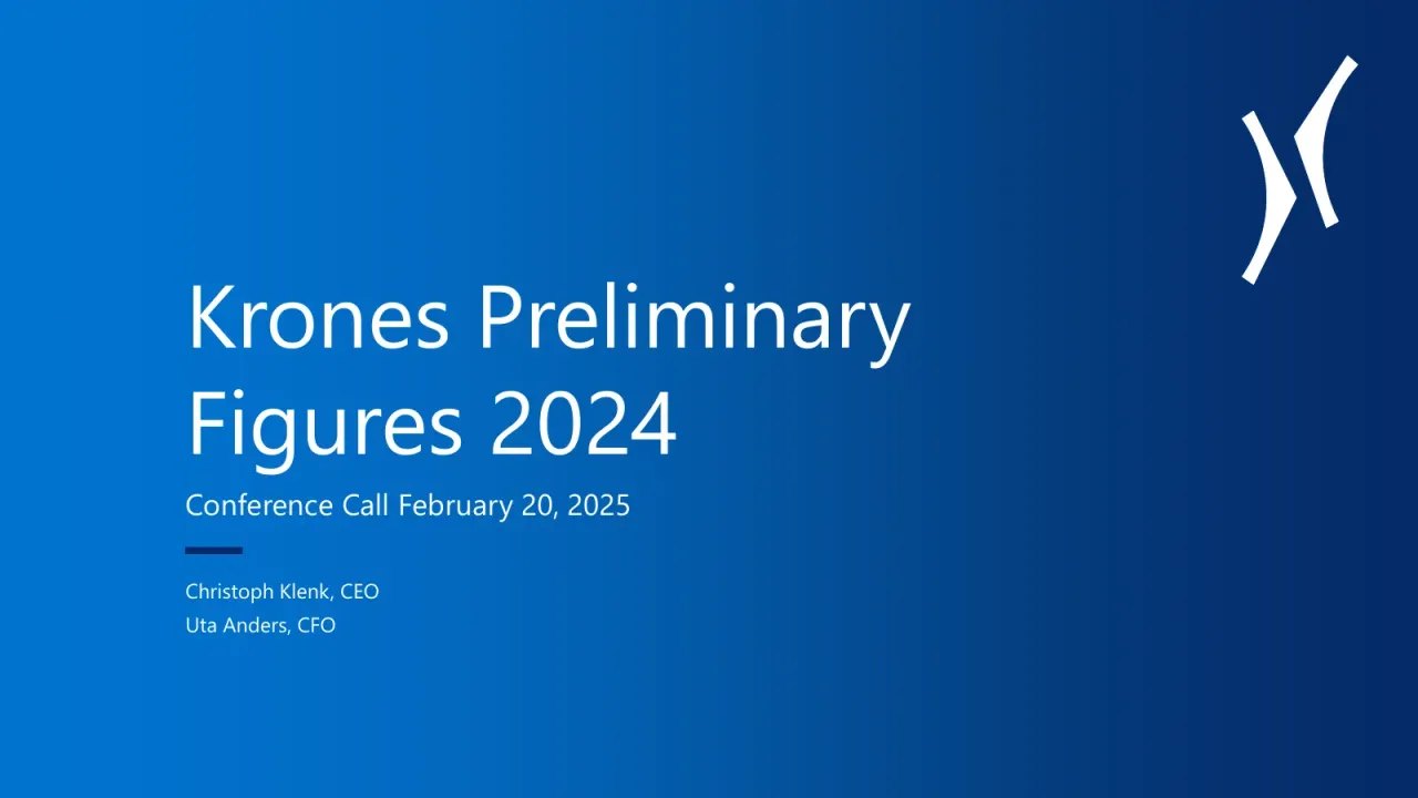 Krones (Xetra:KRN) Q4 2024 Earnings Call
